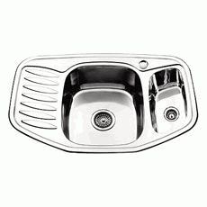 мойка нерж.врез. LEDEME 780*510*180 (0, 8мм) выпуск 3 1/2" ДВОЙНАЯ ГЛЯНЦЕВАЯ L97851B