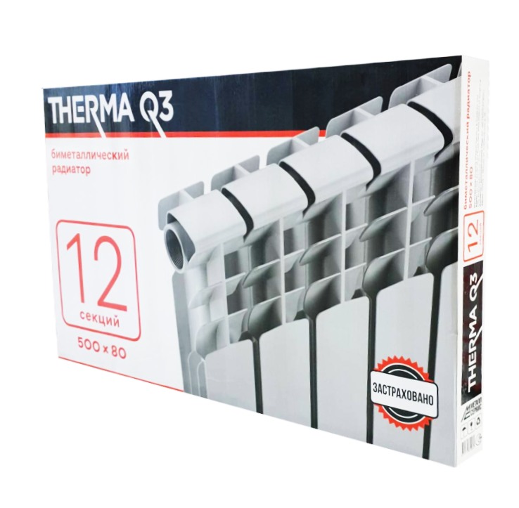 Радиатор биметаллический THERMA Q3 500/80 12 секций 1800 Вт