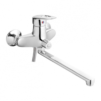 смеситель ванна LEDEME картридж д.40мм длинный излив L-30 дивертор в корпусе L2207