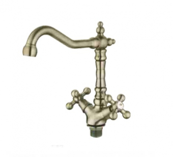 смеситель кухня LEDEME крест, бронза L4019С