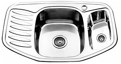 мойка нерж.накл. LEDEME 780*510*180 (0.8мм) выпуск 3 1/2" двойная ДЕКОР L67851-B