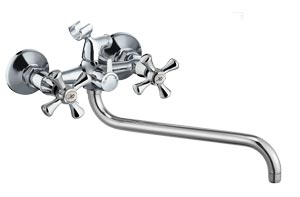 1525  VIKO ванна крест, цинк, карт.перекл. излив 33см