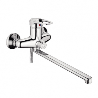 смеситель ванна LEDEME картридж д.40мм длинный излив L-40 дивертор в корпусе керамика L2204