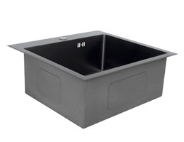 Мойка-Нерж "KAISER"  540x510x220*3.0+1.2mm, чаша 480х400мм/Black (старая партия - цвет немного светл