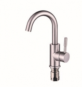 4401  VIKO тюльпан боковой с гайкой Ф35 низк. излив (нерж. сталь)/Silver