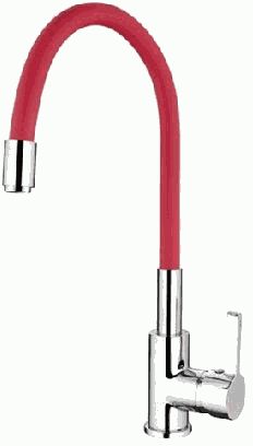 смеситель кухня LEDEME гибкий шланг красный L4898-1