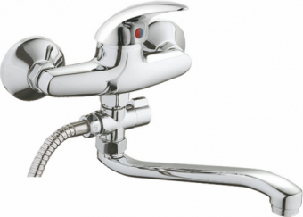 смеситель ванна LEDEME картридж д.40мм длинный излив L30S цинк L2138-B