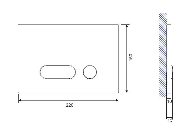Кнопка INTERA для LINK PRO/VECTOR/LINK/HI-TEC пластик хром матовый Cersanit