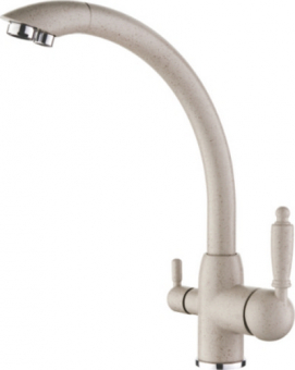 смеситель кухня LEDEME картридж д. 35мм, с выходом питьевой воды, бежевый-матовый L4455K-3