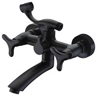 57122-2  KAISER Trio ванна излив 15 см кер 3-листник Black