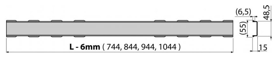 решетка для водоотводящего желоба нержавеющая сталь-мат SOLID-750M ALCAPLAST