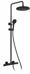 06177-2  KAISER Nove душевая система  с термостатом, стац. лейка Ø230mm, Black Matt