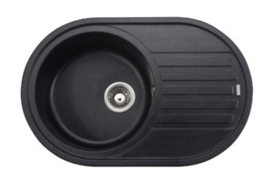 Мойка-Гранит "KAISER"  770x500x200 Black Pearl(овальная)