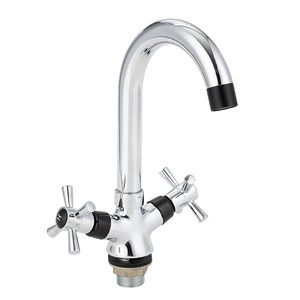 2523  VIKO кухня крест, цинк, низкий R-излив (вставки черные)