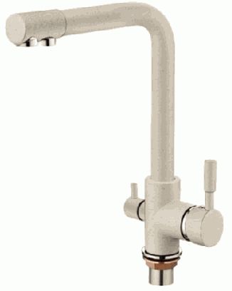 смеситель кухня LEDEME с выходом для питьевой воды, белый гранит L4055W-3