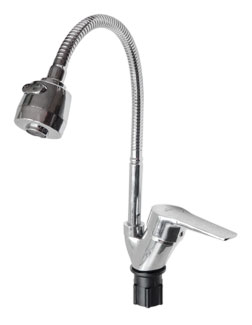 6734  VIKO кухня боковой с гибким изливом Ф40, цинк, с гайкой 