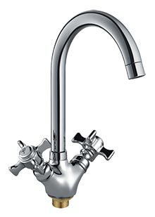 2113  VIKO кухня крест (поворот.выс.) R-излив (латунь), с гайкой