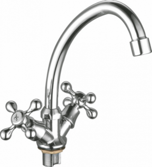 смеситель кухня LEDEME крест керамика гайка, цинк L4908