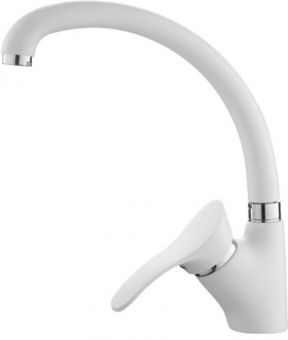 смеситель кухня LEDEME картридж д.40мм цвет белый матовый  L4101H