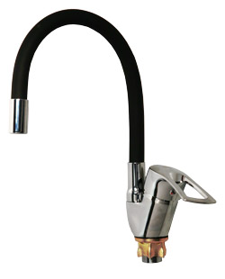 6428  VIKO кухня боковой с черным гибким изливом ф40, цинк,  с гайкой 