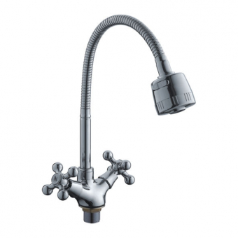 смеситель кухня LEDEME крест керамика с гайкой цинк L4319-3