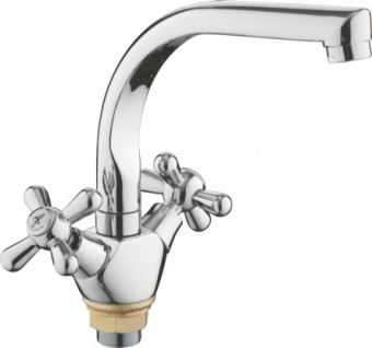 смеситель кухня LEDEME керамика крест с гайкой L5818-2