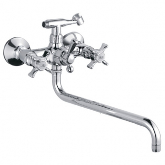 смеситель ванна LEDEME длинный излив с шар. переключателем, керамика, цинк, L2611-2