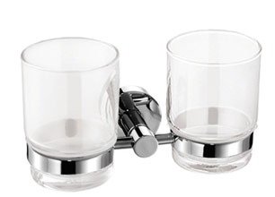2050 Держатель стаканов двойной(стекло) KAISER хром (латунь)