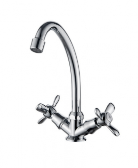 смеситель кухня LEDEME крест лепесток керамика (цинк) L4012