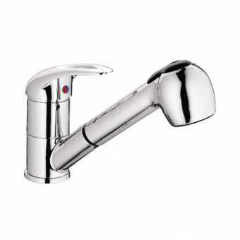 смеситель кухня LEDEME картридж д.40мм цинк с вытягивающейся лейкой L6002-B