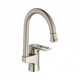 смеситель кухня LEDEME картридж д.40мм высокий излив сатин L4025А