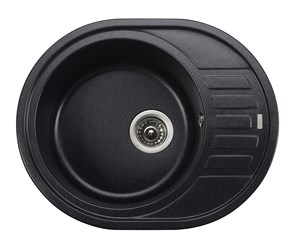 Мойка-Гранит "KAISER"  620x500x220 Black Pearl(овальная)