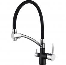 смеситель кухня LEDEME с выходом для питьевой воды, гибкий шланг, черный L4855B-2