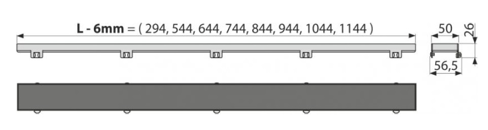 решетка для водоотводящего желоба под кладку плитки FLOOR-550 Alcadrain