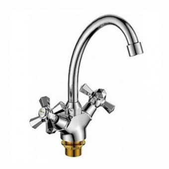 смеситель кухня LEDEME крест керамика с гайкой L4990