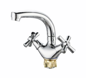 1421  VIKO тюльпан крест, цинк (поворот. низкий излив) 24 шлица Chrome