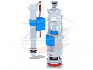WC9510С Набор арматуры АНИ 1/2", двойной, нижний (хром), пласт