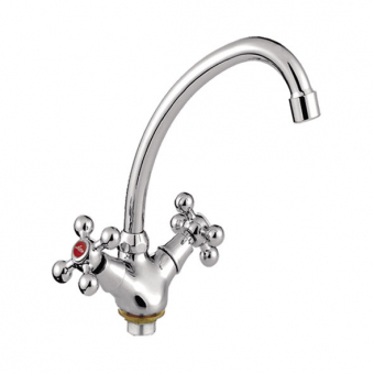 смеситель кухня LEDEME с гайкой крест керамика L4119-2