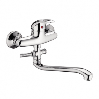 смеситель ванна LEDEME картридж д.40мм длинный излив L30S, цинк L2102-B