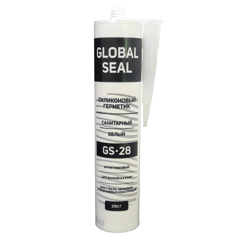 герметик GlobalSeal силикон санитарный белый 290гр GS28