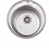 мойка нерж.врез.круг LEDEME 490*180 (0, 8мм) выпуск 3 1/2" ДЕКОР L64949