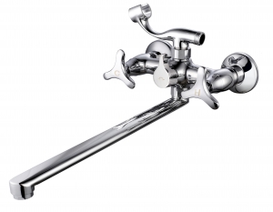 1605  VIKO ванна крест, цинк, (карт/переключатель) 24 шлица, излив 33см