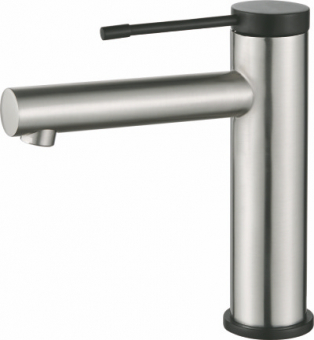 смеситель умывальник LEDEME с гайкой картридж д.35мм сатин+черн. L1047A