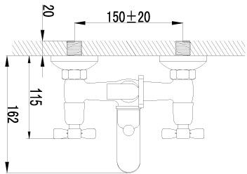 смеситель ванна LEMARK Benefit короткий излив LM2502С