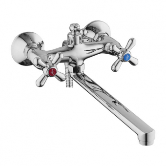 смеситель ванна LEDEME длинный излив L30F крест керамика L2518