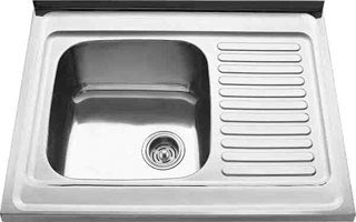 Мойка-Нерж "KAISER" накладная 800x600*0.8mm, чаша 400х400мм, хром/левая