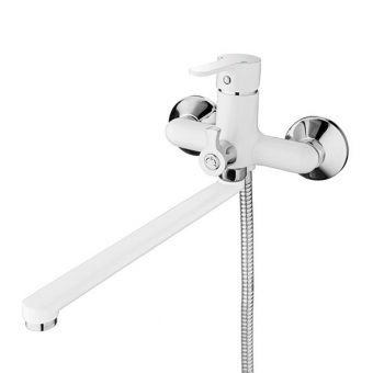 смеситель ванна LEDEME картридж д.35мм с гайкой, белый L2203W