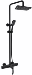 02182-2 KAISER Star душевая система с термостатом (стац. лейка 260mm*195mm), Black