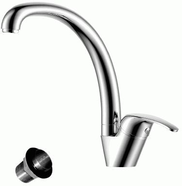 смеситель кухня ROSSINKA картридж д.35мм, с высоким поворотным изливом 180мм Y35-23U