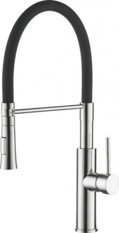 смеситель кухня  LEDEME гибкий шланг черный/хром L4097-2